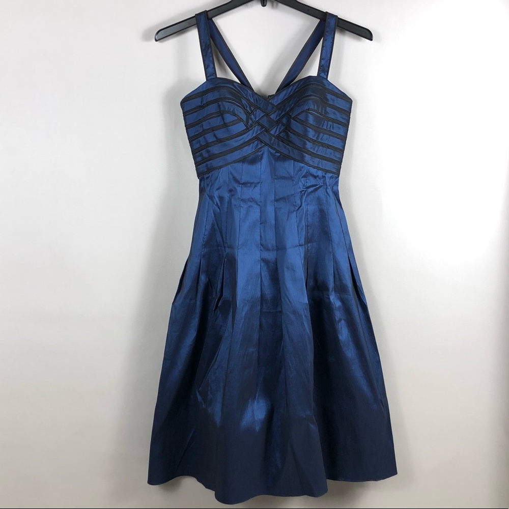 Alex Evenings Shimmering Navy & Black Formal Dress